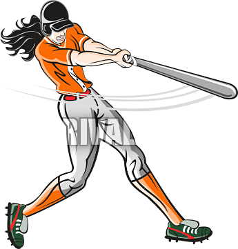 Photo Softball Png Image - Softball Player Swinging Bat (345x361)