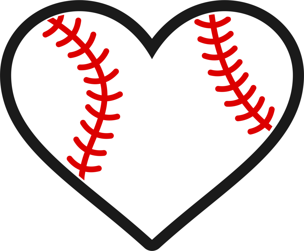 Baseball/softball Heart Decal - Hey Batter Batter! Baseball Tee (1024x847)