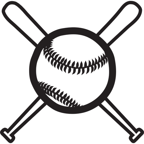 Baseball With Bats - Baseball Bat Clip Art (500x500)