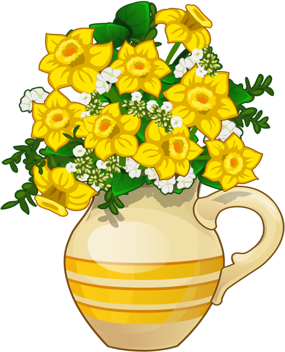 Image Du Blog Zezete2 - Vase Of Daffodils Clip Art (622x800)