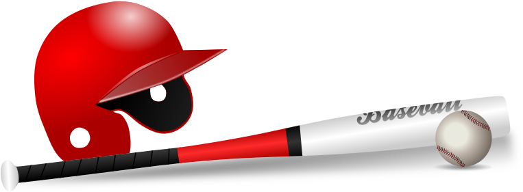 Baseball Game Clipart - Bate De Beisbol Rojo (800x336)