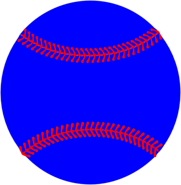Blue Baseball, Red Lacing Clip Art At Clker - Circle (582x595)