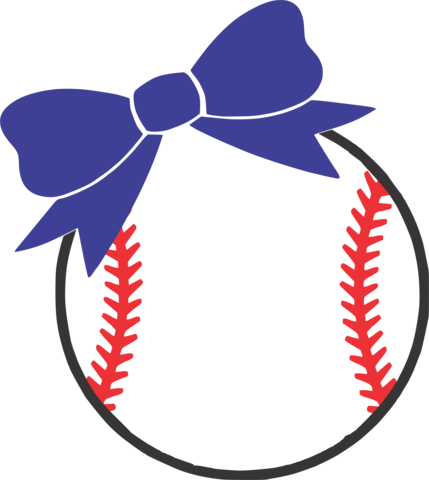 Baseball With Bow - Black And White Baseball Laces (429x480)