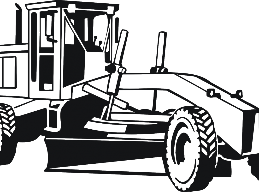 Construction Equipment Clipart Black And White Farm - Construction Truck Clipart Black And White (1080x800)