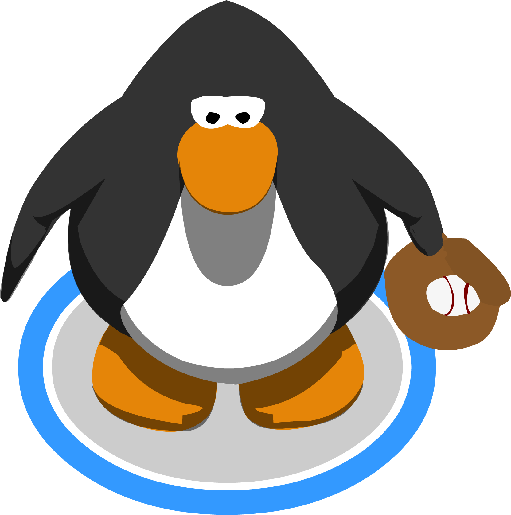 Baseball Glove In-game - Club Penguin 3d Penguin (1664x1677)