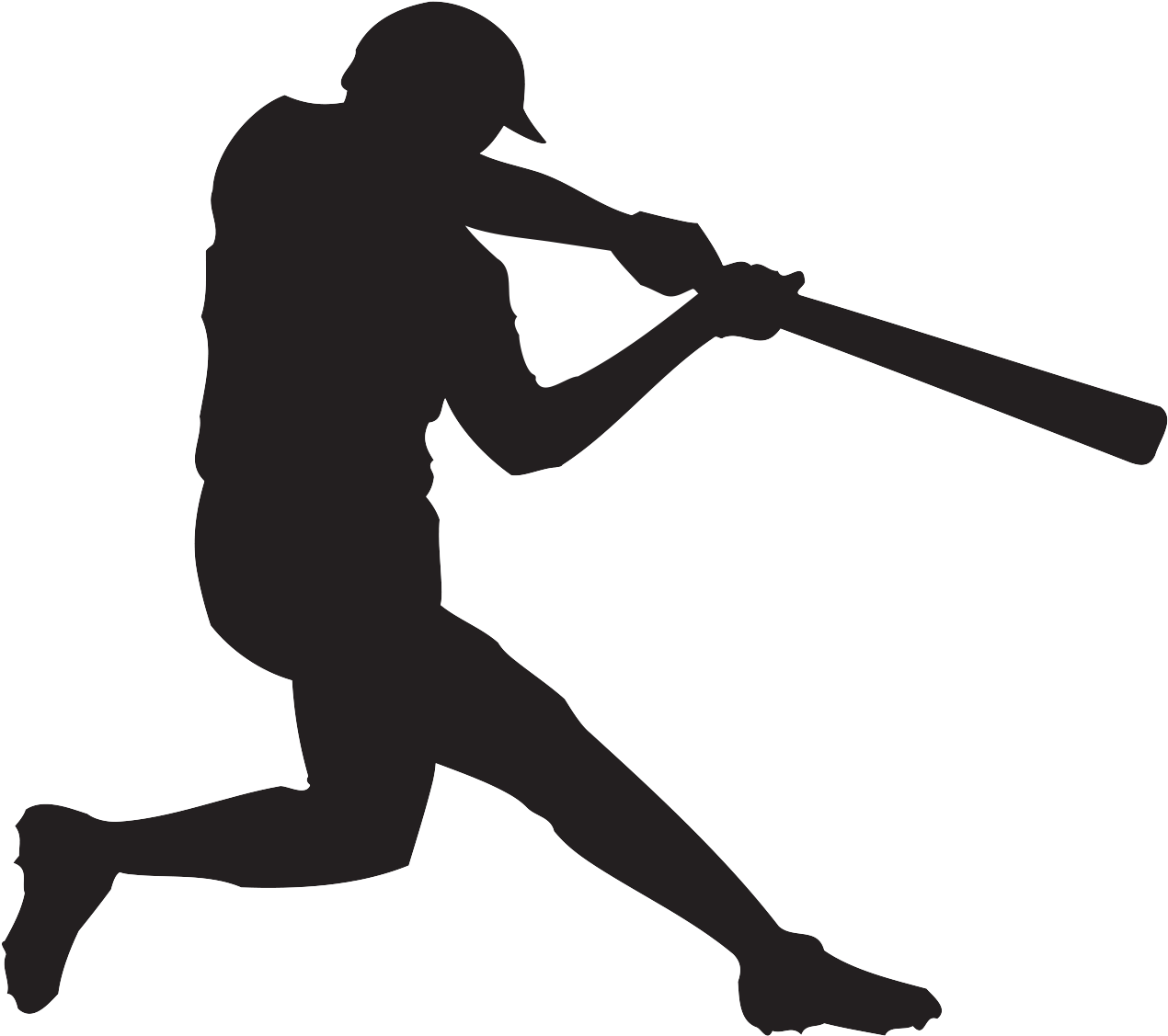 Baseball Player Batting Clip Art - Baseball Player Batting Clip Art (1283x1134)