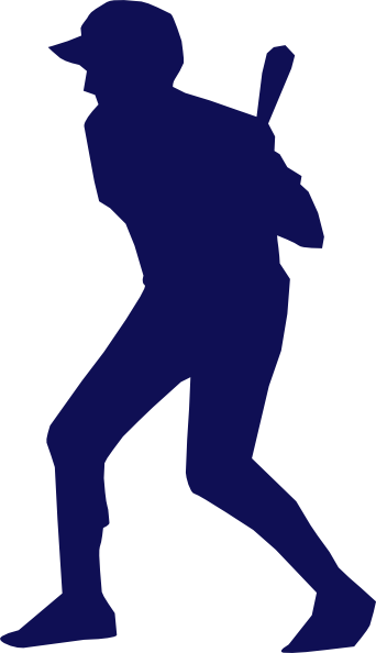 Baseball Player Clip Art At Clkercom Vector - Baseball Silhouette Shower Curtain (342x594)
