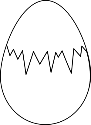 Dinosaur Egg Clipart Black And White - Egg In Black And White (300x412)