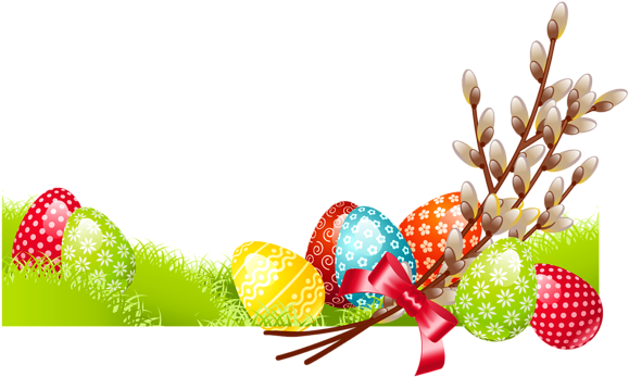Easter Deco With Eggs Png Clipart Picture - Bordure Oeufs De Paques (600x366)