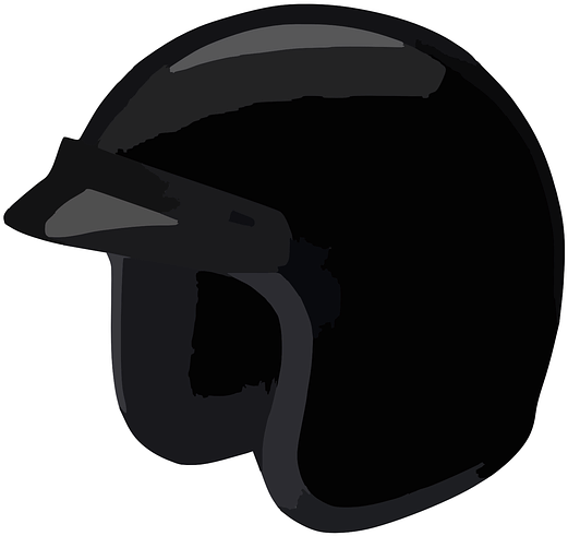 Motorcycle Helmets Bicycle Helmets Clip Art - Helm Animasi Hitam Putih (640x564)