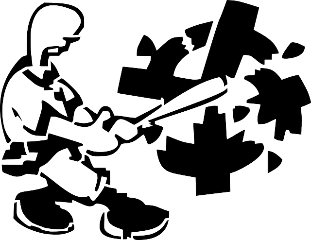 Bat, Outline, Man, Person, Break, Baseball, Political - Smash Fascism (640x494)