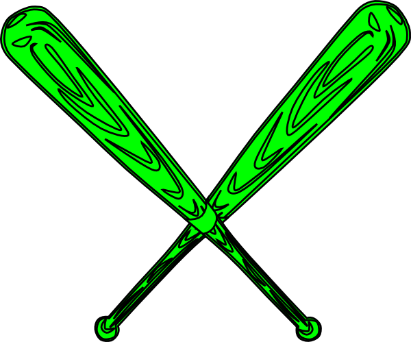 Baseball Bat Clipart Green - Green Baseball Bat Clip Art (600x499)