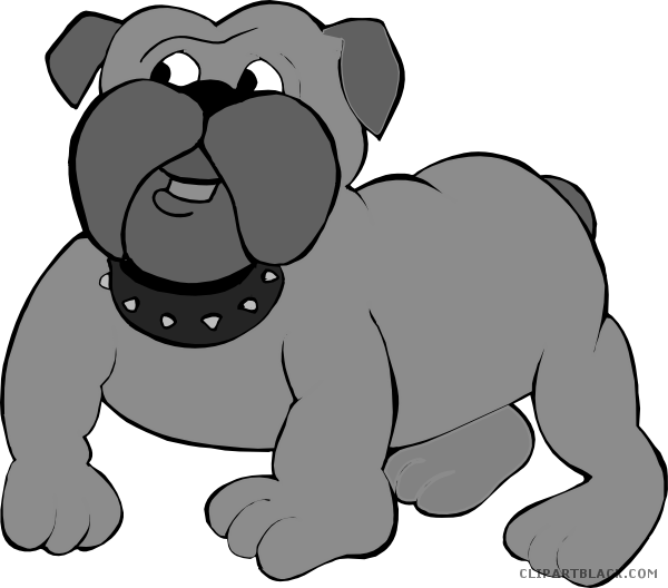 Bulldog Animal Free Black White Clipart Images Clipartblack - Anjing Animasi (600x528)