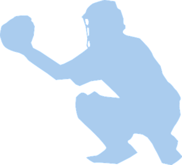 Baseball Catcher Squat Player Silhouette S - Baseball Desin Vector Png (376x340)