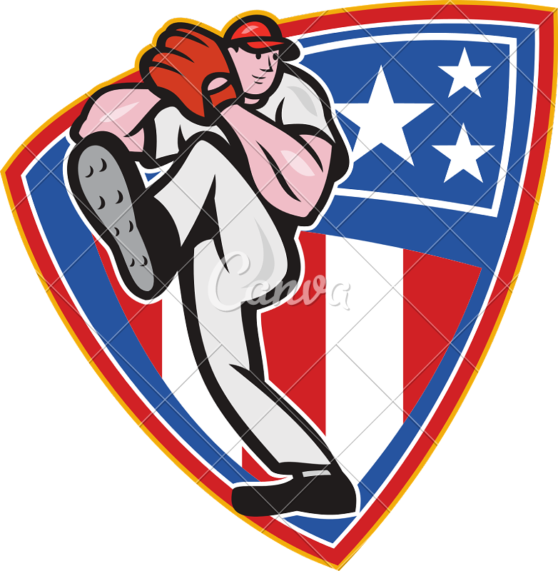 American Baseball Pitcher - Baseball Pitcher Cartoon Shower Curtain (782x800)