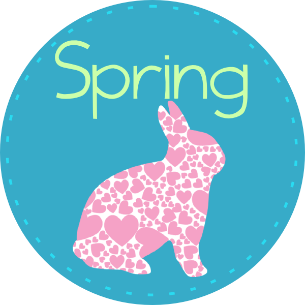 Spring With Bunny Clip Art - Spring Bunnies Clip Art (600x600)