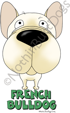 Big Nose French Bulldog Dark Colored T-shirts - Cartoon (300x400)