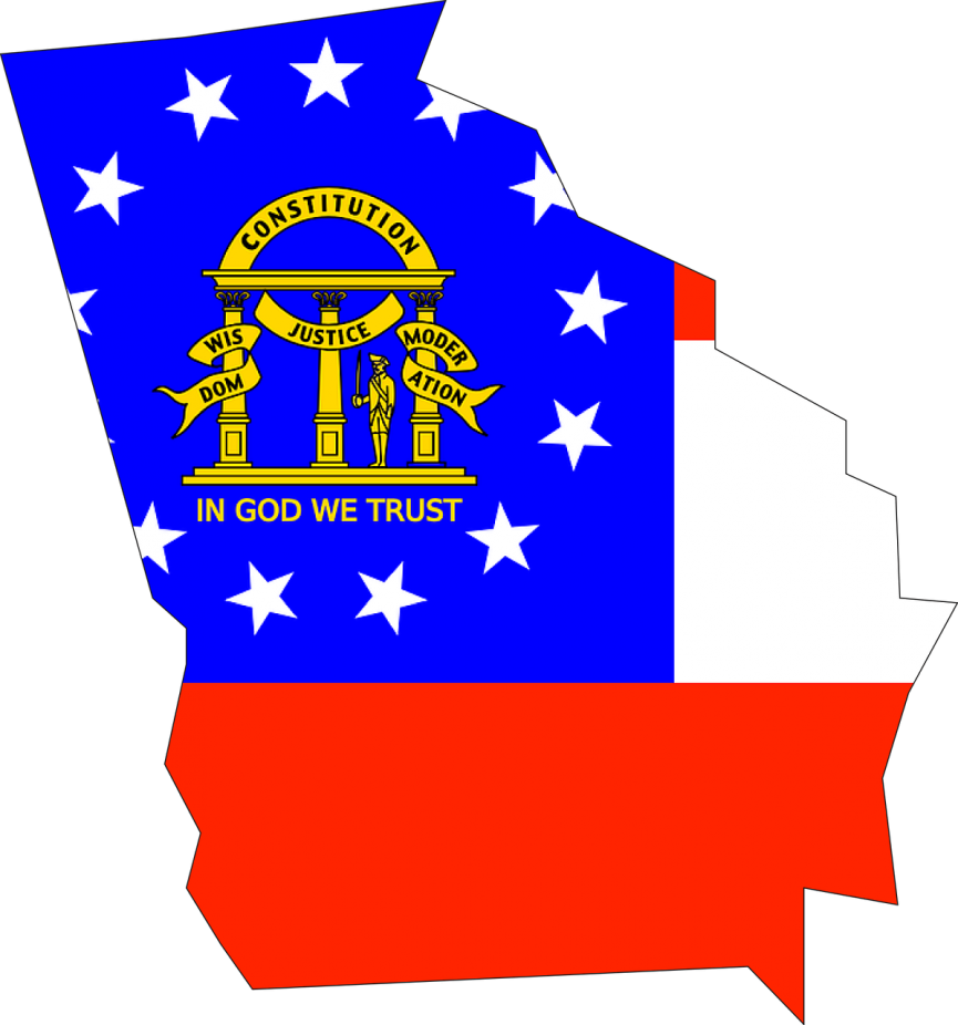 Georgia-map - Georgia State Flag Map (1196x1280)