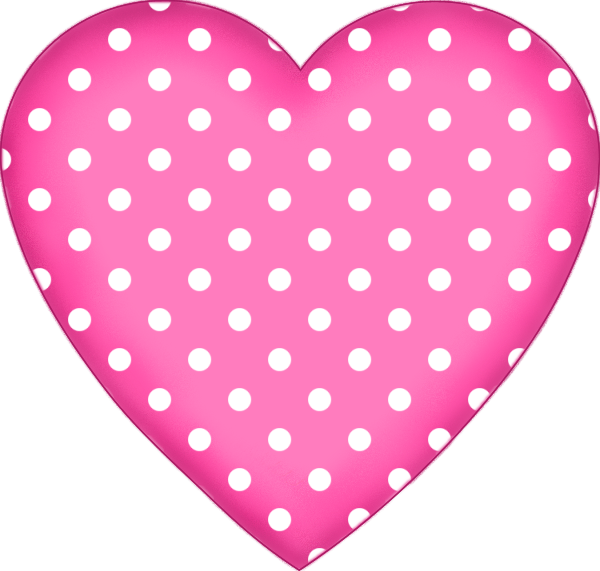 1,123 Free Clip Art Images For Valentine's Day - Heart With Polka Dots (600x571)