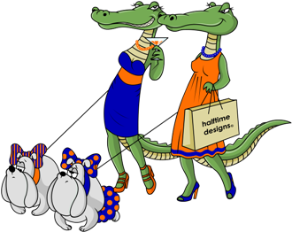 Gator Ladies Walking Their Bulldogs - Gator Girls W/ Dawgs Large Mug (448x326)