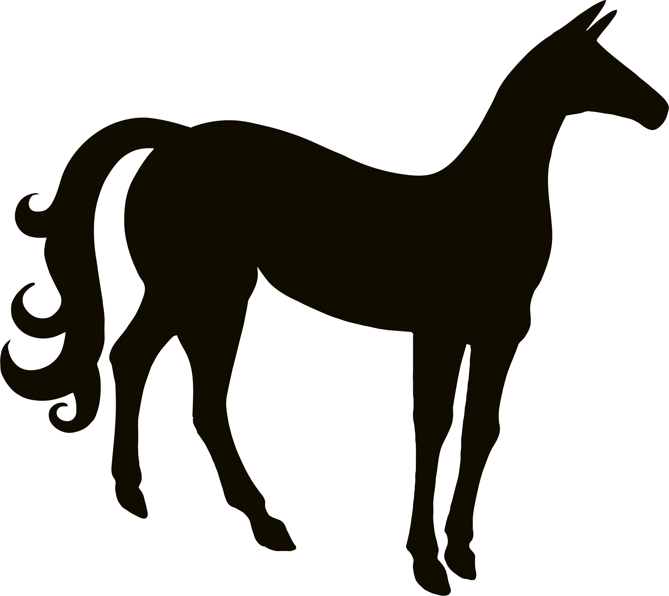 Stylized Horse Silhouette - Black Horse Silhouette Png (2294x2044)