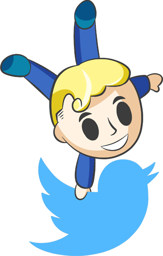 Twitter Fallout 4 Chibi By Stacona - Neon Twitter Logo (335x526)