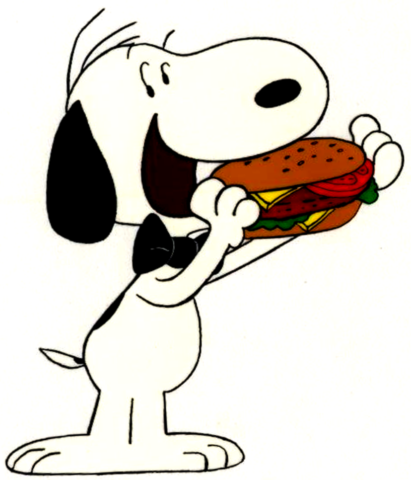 Snoopy Eat Sandwitch By Bradsnoopy97 - Snoopy Something To Eat (828x966)