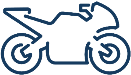 Blue Motorcycle Line Icon - Motorcycle (500x500)