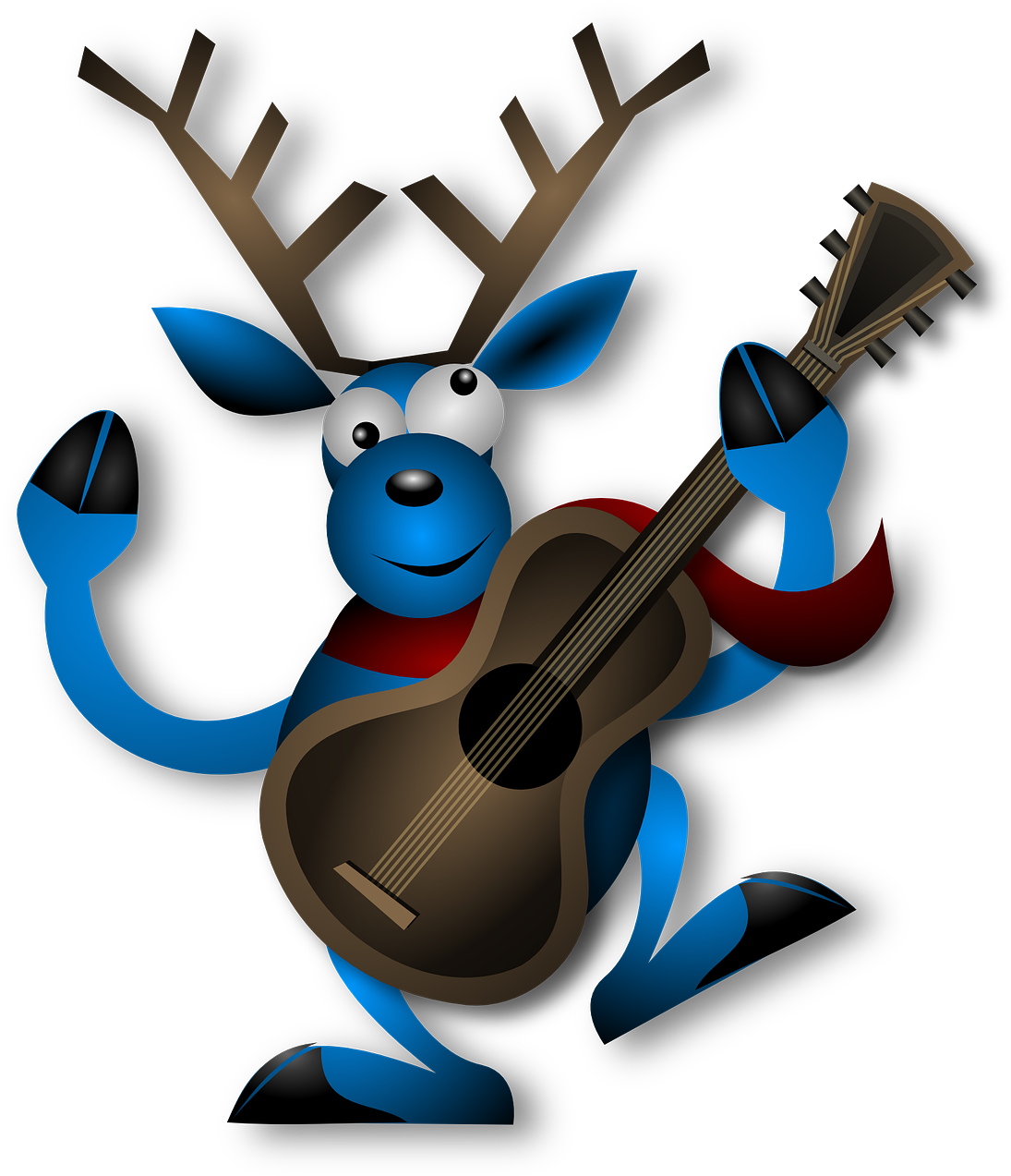 06, 22 September 2016 - Custom Blue Reindeer Playing Guitar Mousepad (1097x1280)