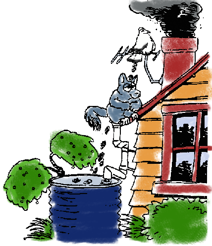 Rain Water Harvesting - Illustration (428x497)