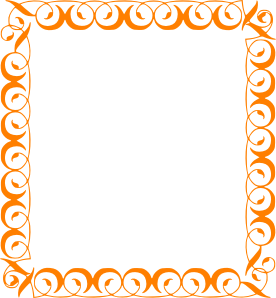 Curly Border Orange Clip Art At Clker - Borders Clip Art (552x596)