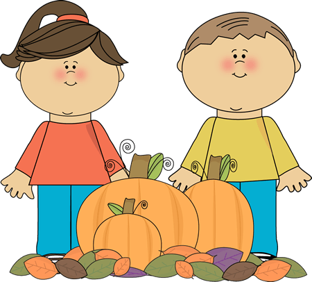 Kids With Fall Pumpkins Clip Art - Game (450x406)