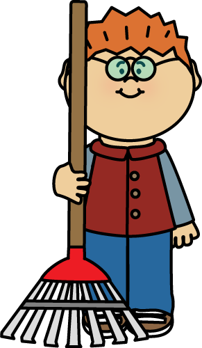 Boy With A Rake Clip Art - Cartoon A Boy Holding A Camera (291x500)