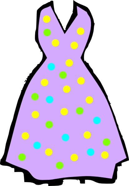 Dress Clipart Purple Dress - Girl Dress Clipart Transparent (414x599)