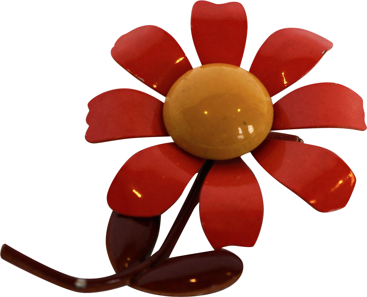 This Is A Vintage Lisner Signed Flower Power Enamel - Yellow (1544x1544)