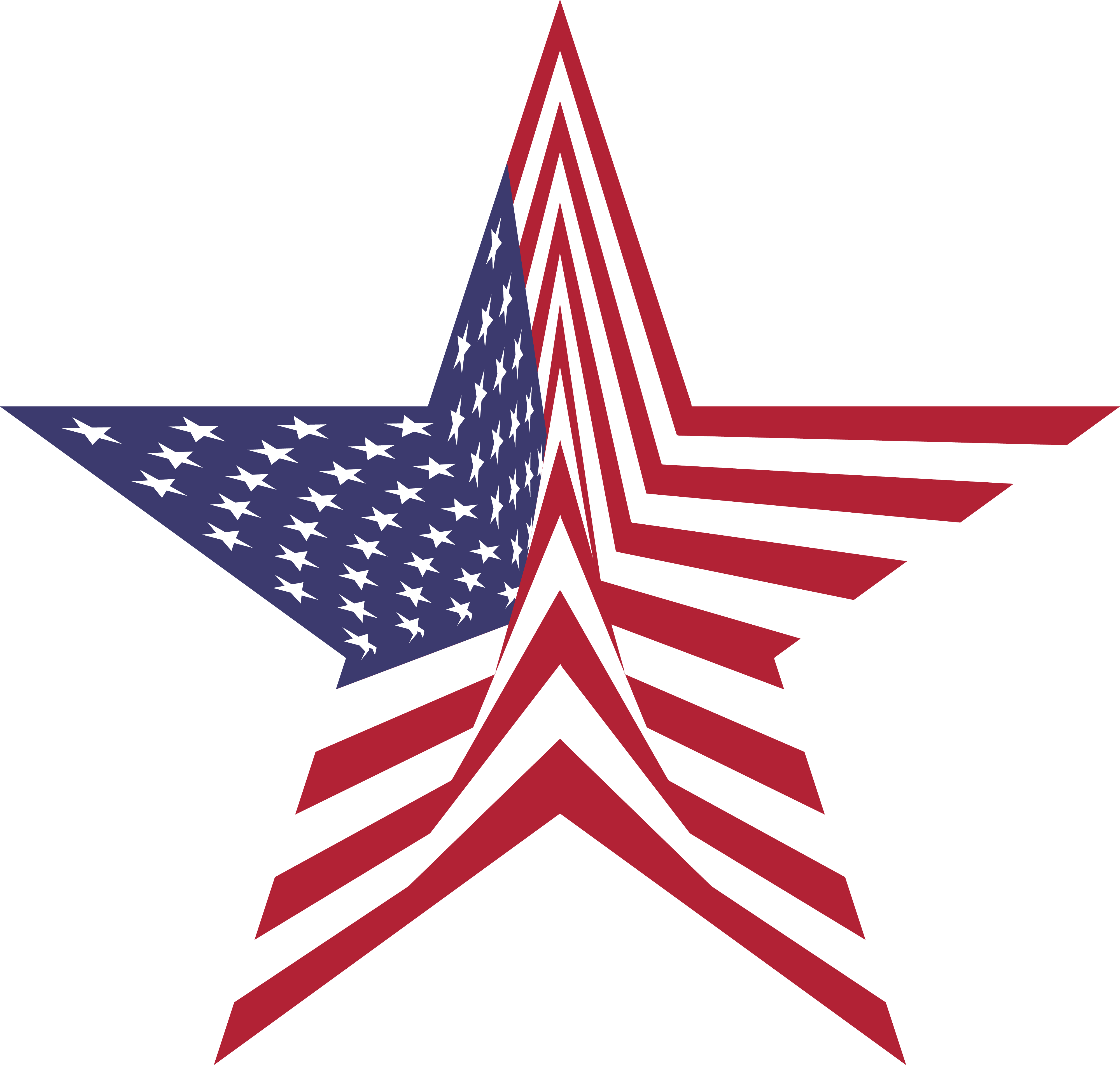 Free Clipart Of A Star With An American Flag Pattern - Ein Stern Mit Einem Flagge-muster Untersetzer (4000x3802)