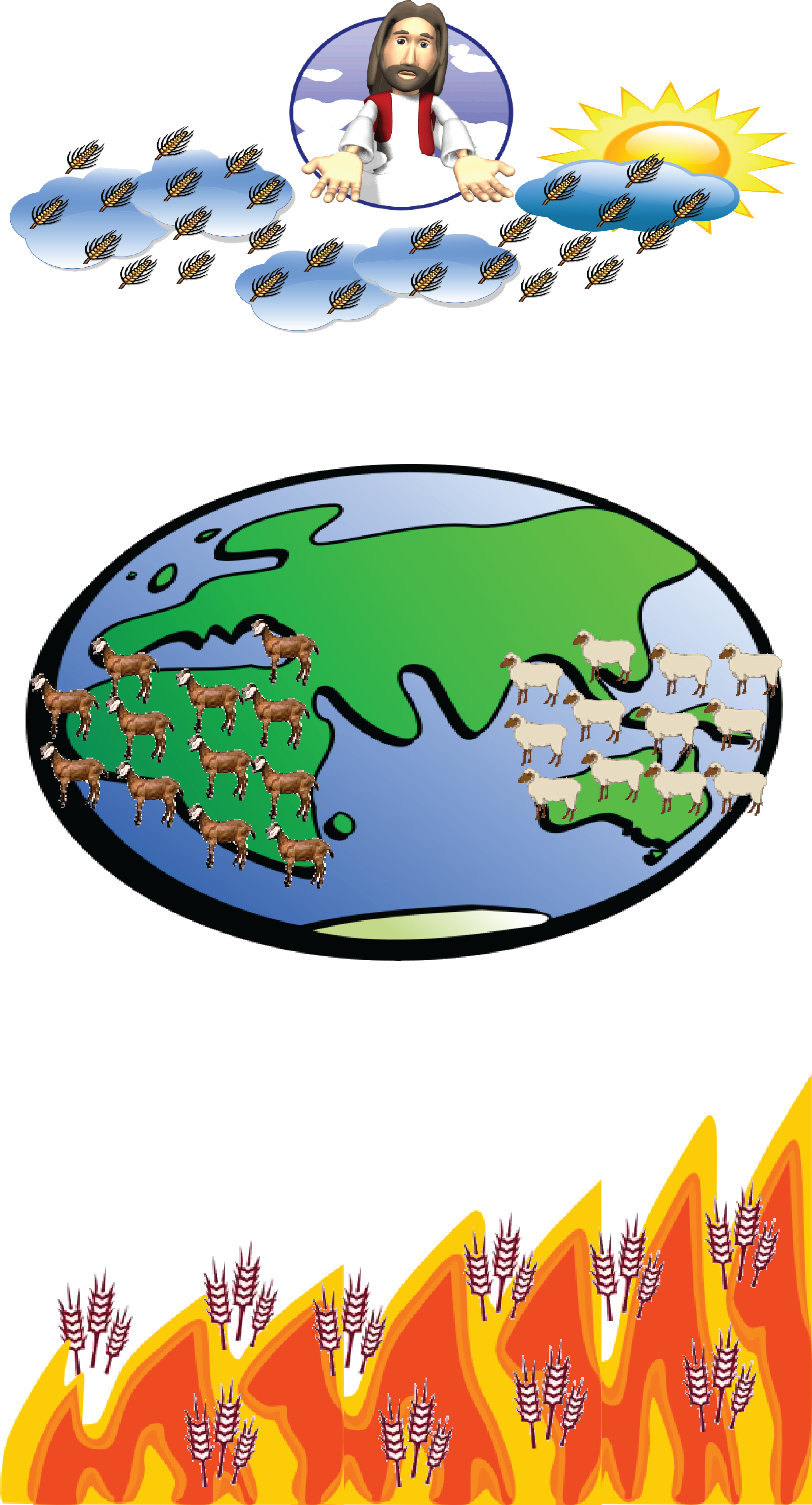 An Illustration Of The Parables Of The Sheep And The - Parable Of The Tares (2415x4492)