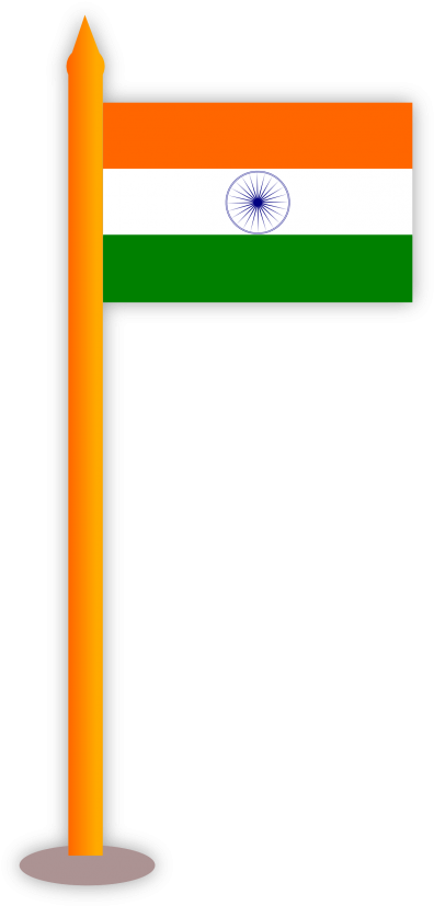 Clipart Indian Flag Png Images - Indian Flag With Pole (400x836)