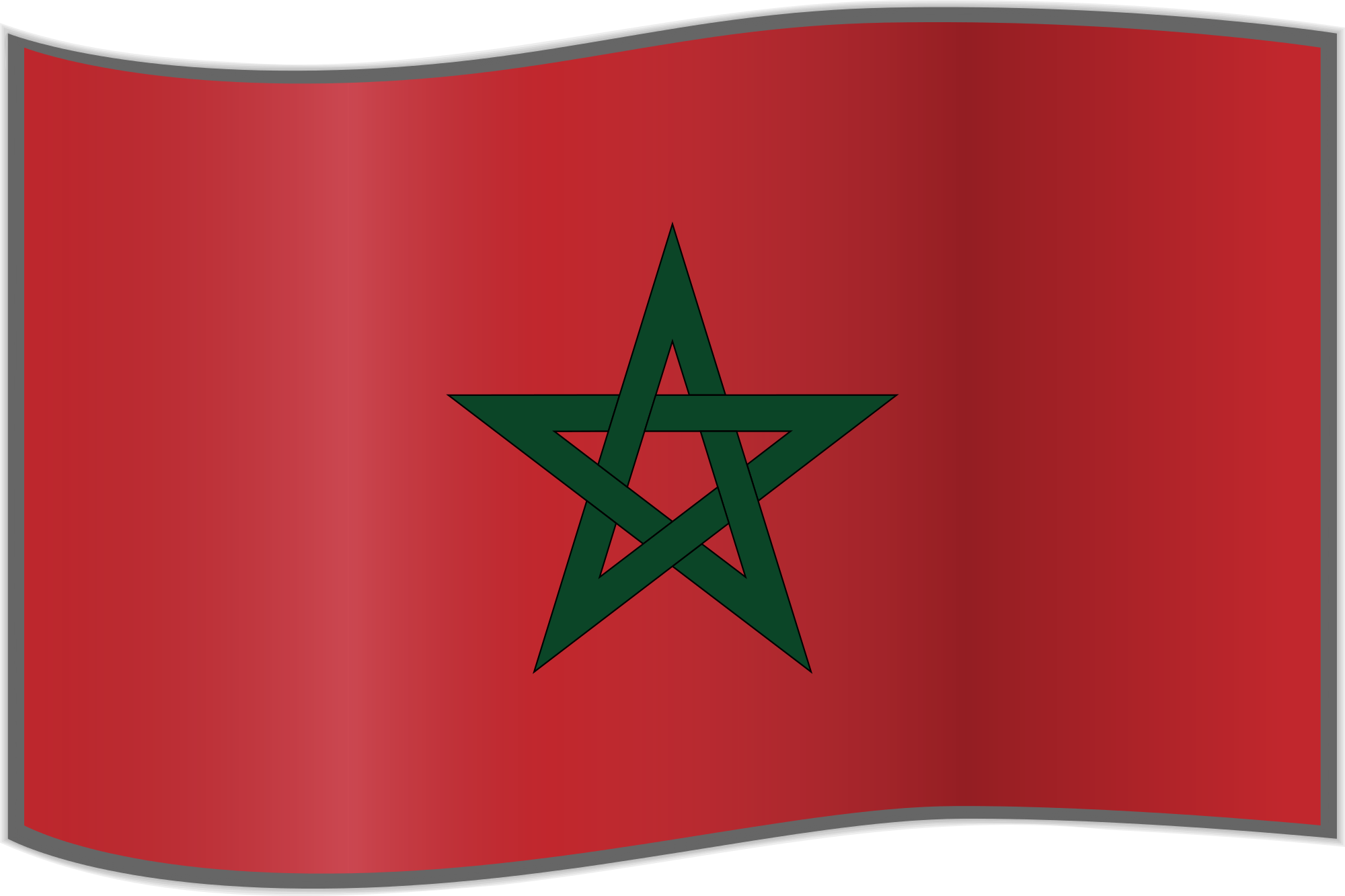 Fileflag Of Morocco Waving - Morocco Flag Transparent (2000x1333)