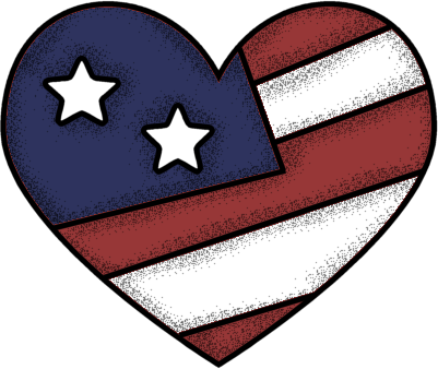 Us Flag Heart Png (401x338)