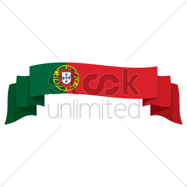 Portugal Flag Banner Vector Image - Portugal Banner Png (600x600)