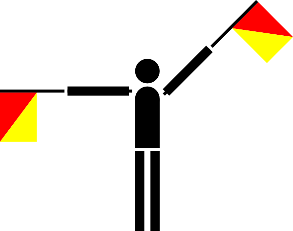 Free Vector Naval Semaphore Flag Q Clip Art - Semaphore Flags (600x472)