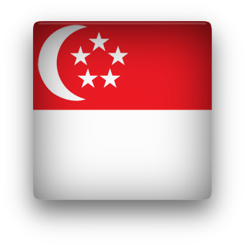 Singapore Square Button Clipart - Flag Icons Singapore Small (349x349)