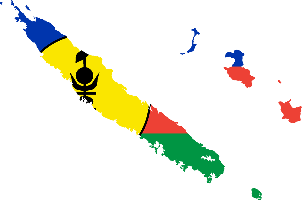Waving Clip Art Download - New Caledonia Flag Map (1000x664)