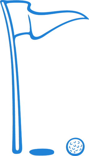 Golf Flag Art - Black And White Golf Clip Art (287x504)