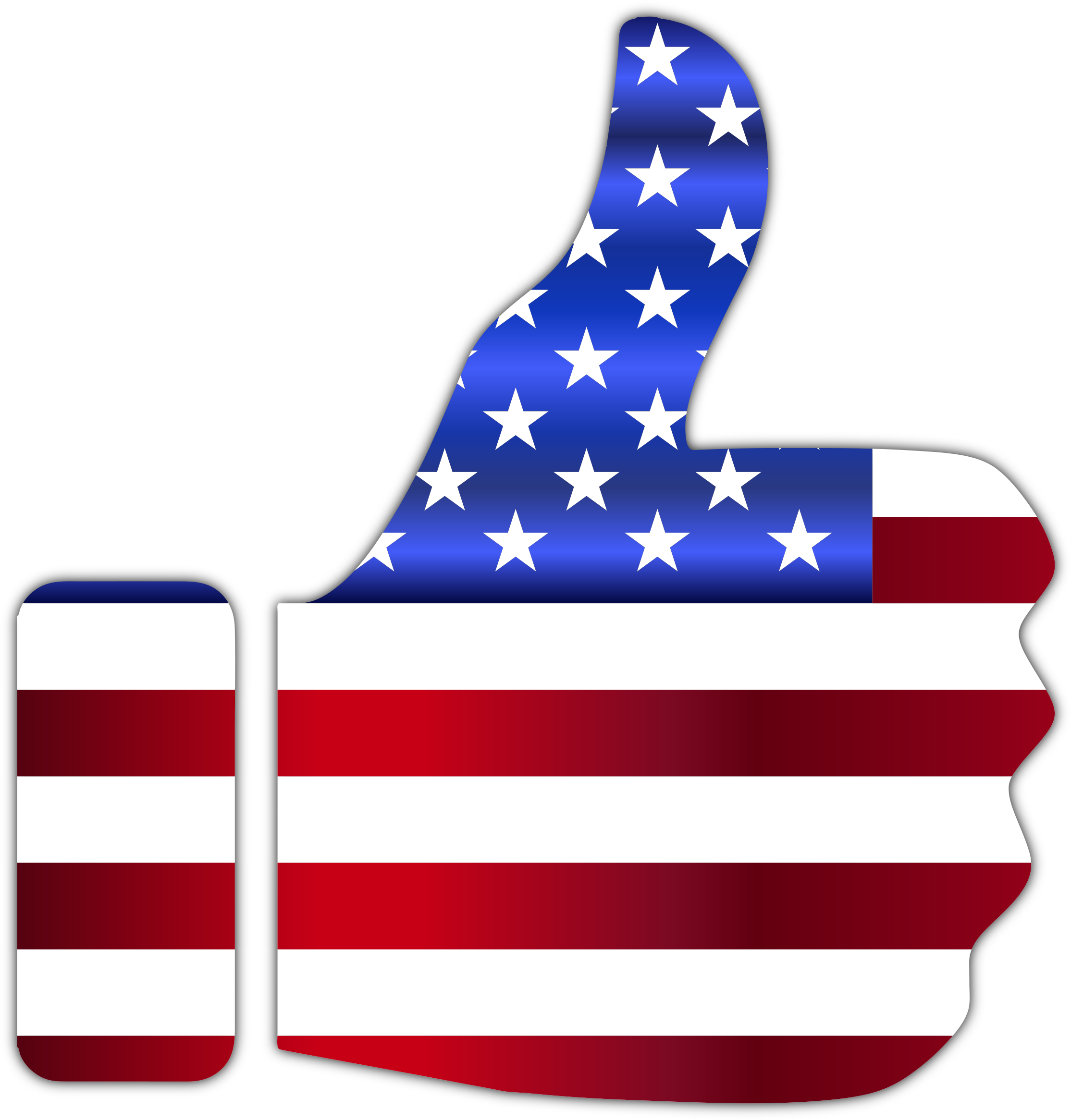 Up American Flag Enhanced With Drop Shadow - Usa Flag Clip Art (2291x2400)
