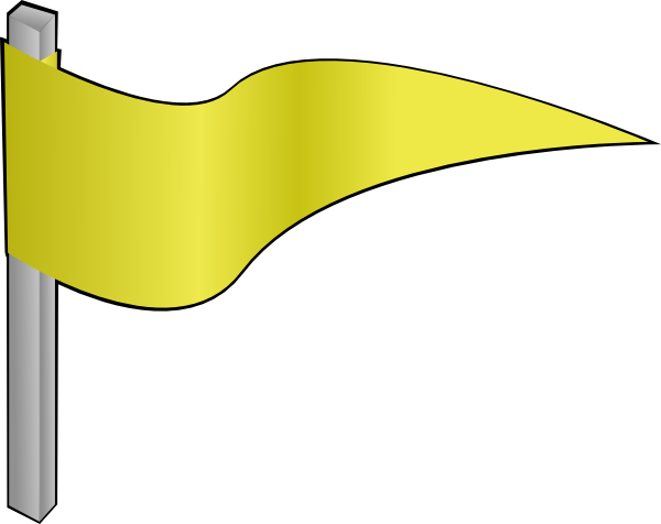 Waving Yellow Flag Clip Art - Yellow Flag Clip Art (600x476)