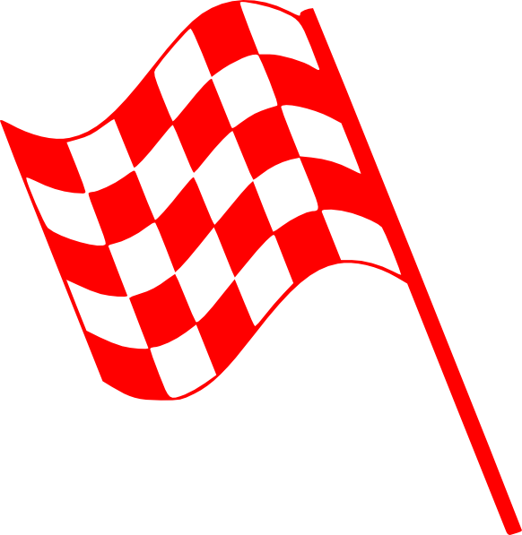 Checked Flag Red Clip Art At Clker - Red Checkered Flag (582x597)