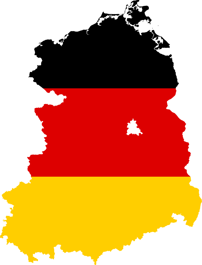 Flag Map Of East Germany - East Germany Flag Map (687x900)