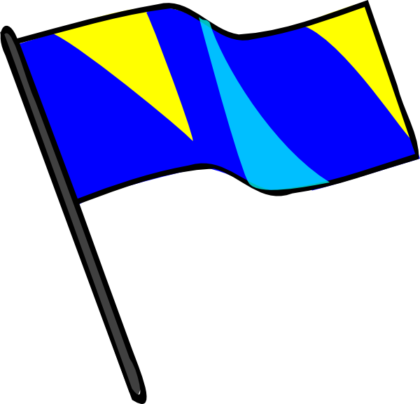 Blue Gold Turquoise Flag Clip Art - Clip Art (600x578)